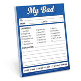 Knock Knock My Bad Nifty Notes Paper Notepad - Knock Knock Stuff SKU 12099