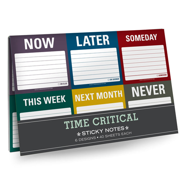 Knock Knock Time Critical Sticky Note Packet Adhesive Paper Notepad Set - Knock Knock Stuff SKU 12701