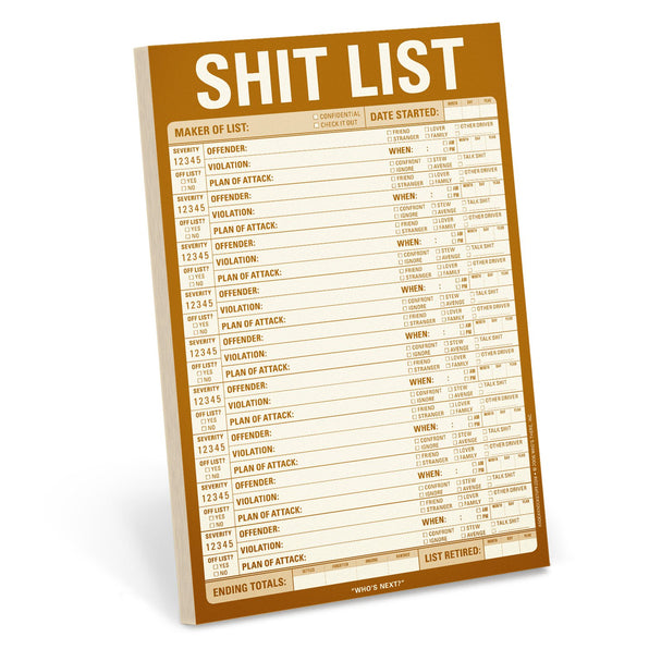 Knock Knock Shit List Pad Paper Notepad - Knock Knock Stuff SKU 12035