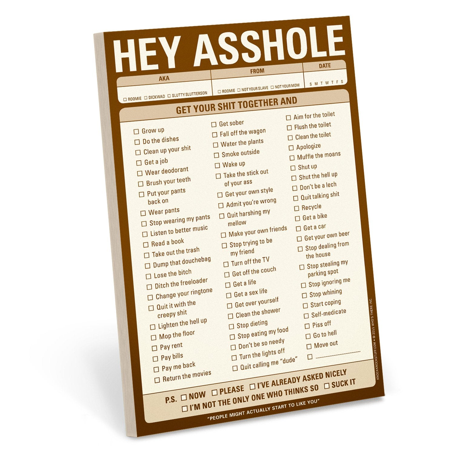 Knock Knock Hey Asshole Pad Paper Notepad - Knock Knock Stuff SKU 12243