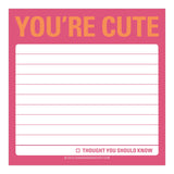 Knock Knock You're Cute Sticky Notes - Knock Knock Stuff SKU 