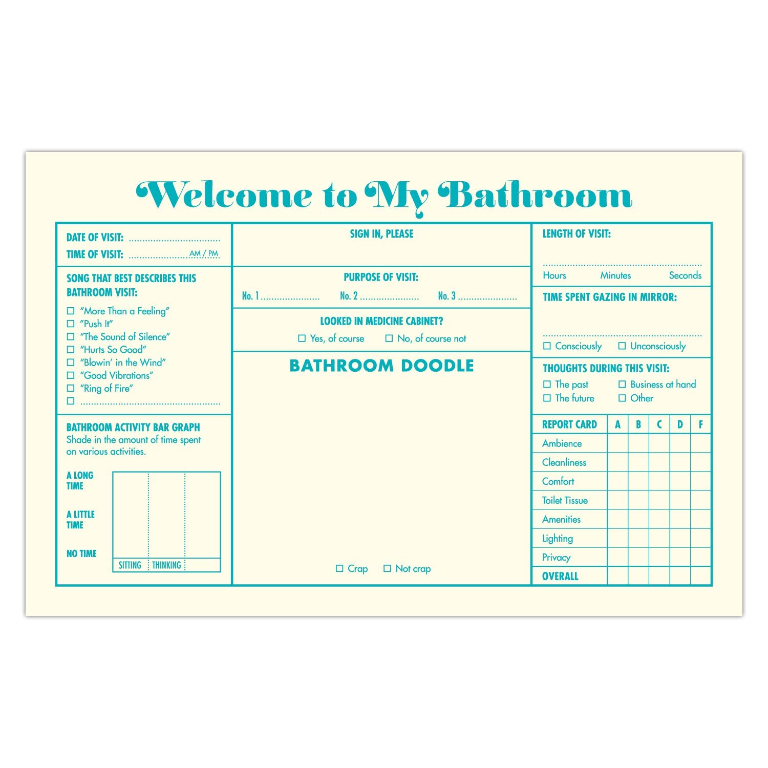 Knock Knock Bathroom Guest Book - Knock Knock Stuff SKU 