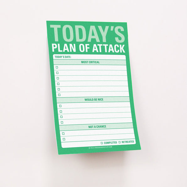 Knock Knock Today's Plan of Attack Great Big Sticky Notes - Knock Knock Stuff SKU 