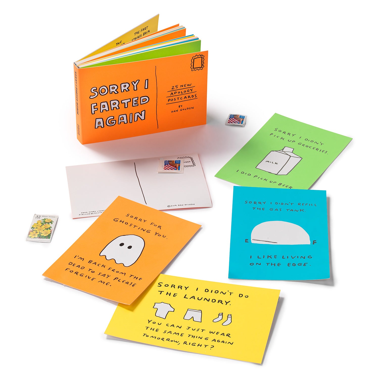 Knock Knock Sorry I Farted Again: 25 New Apology Postcards - Knock Knock Stuff SKU 