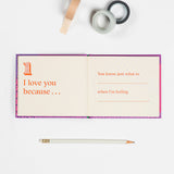 Knock Knock I Love You Because … Fill in the Love® Book - Knock Knock Stuff SKU 