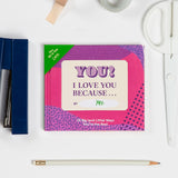 Knock Knock I Love You Because … Fill in the Love® Book - Knock Knock Stuff SKU 