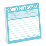 Knock Knock Sorry Not Sorry Sticky Notes Adhesive Paper Notepad - Knock Knock Stuff SKU 12480