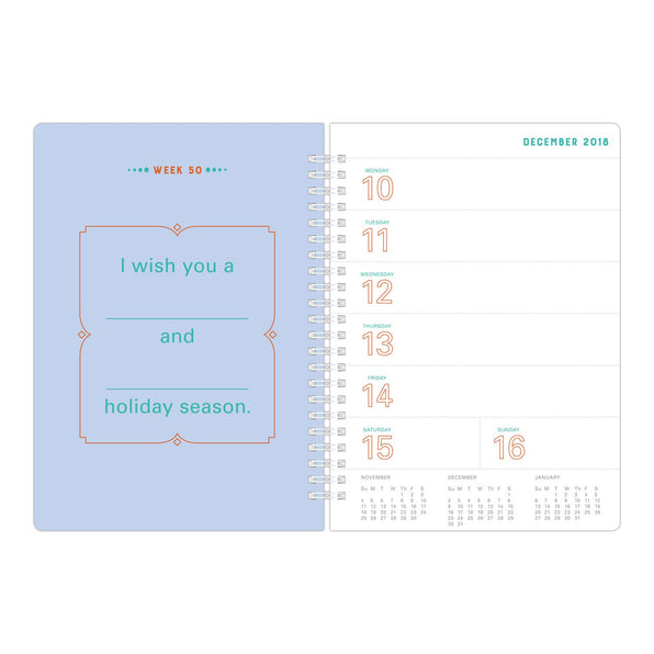Knock Knock What I Wish for You Each Week, All Year Long Fill in the Love® 2018 Weekly Calendar - Knock Knock Stuff SKU 