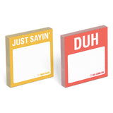 Knock Knock DUH / Just Sayin' Mini Sticky Notes - Knock Knock Stuff SKU 12513