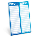 Knock Knock Wants / Needs Perforated Pad Paper Notepad - Knock Knock Stuff SKU 11991