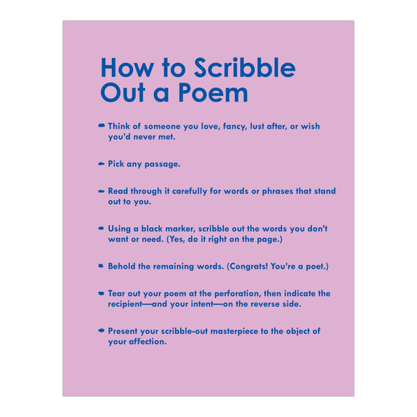 Knock Knock Scribble-Out Poetry: Permanent-Marker Your Way to Poetic Genius! - Knock Knock Stuff SKU 