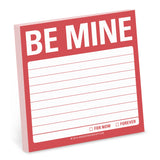 Knock Knock Be Mine Sticky Notes Adhesive Paper Notepad - Knock Knock Stuff SKU 12455