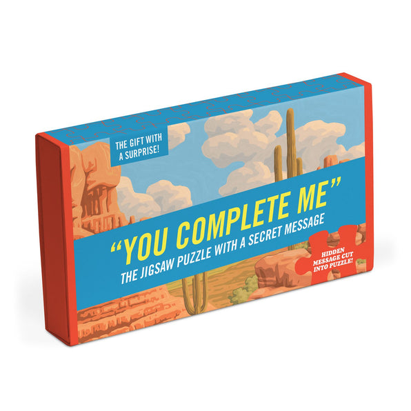 Knock Knock You Complete Me Message Puzzle Puzzle in box with magnetic lid & sleeve - Knock Knock Stuff SKU 10076