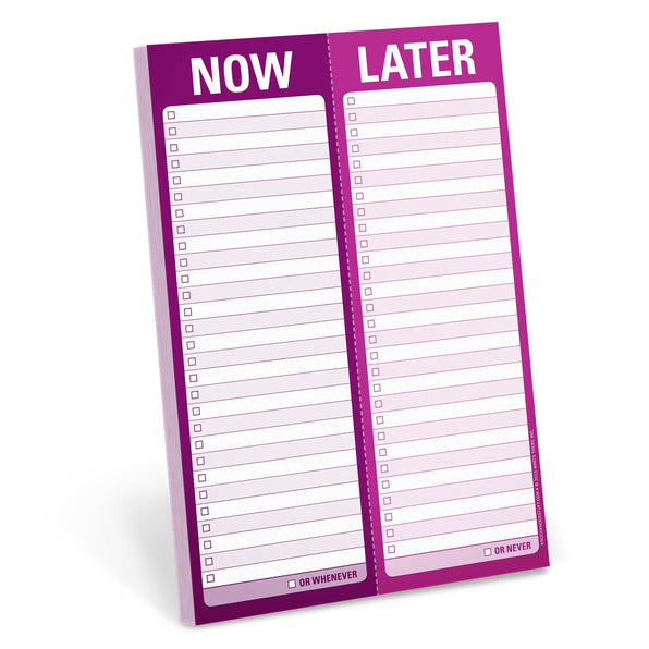 Knock Knock Now / Later Perforated Pad Paper Notepad - Knock Knock Stuff SKU 11990