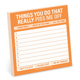 Knock Knock Piss Me Off Sticky Notes Adhesive Paper Notepad - Knock Knock Stuff SKU 12425