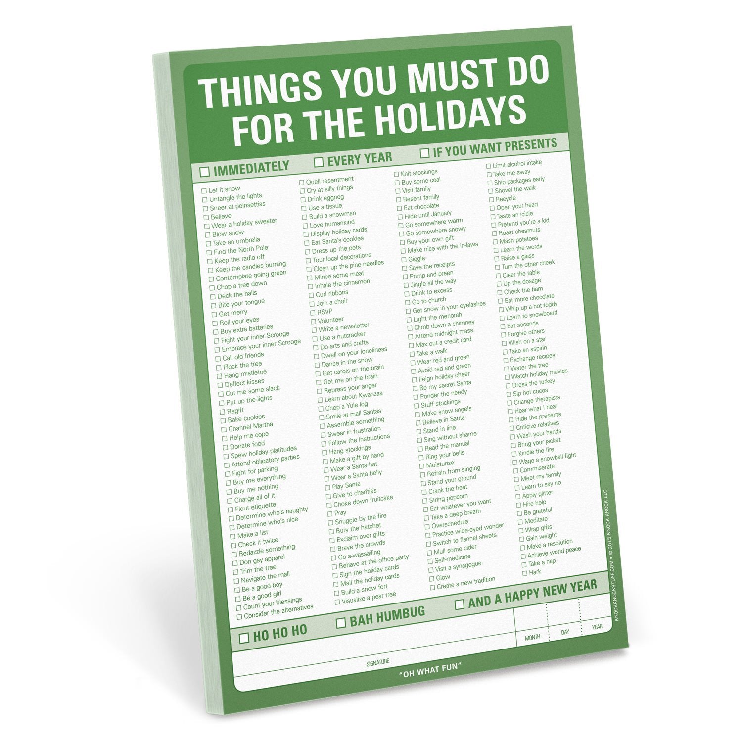 Knock Knock Things You Must Do for the Holidays Notepads