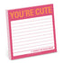 Knock Knock You're Cute Sticky Notes Adhesive Paper Notepad - Knock Knock Stuff SKU 12466