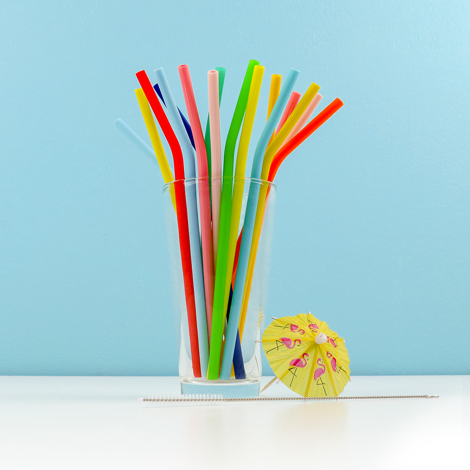 MOQ 100pcs Reusable Silicone Drinking Straws