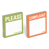 Knock Knock Complaint / Please Mini Sticky Notes - Knock Knock Stuff SKU 12703