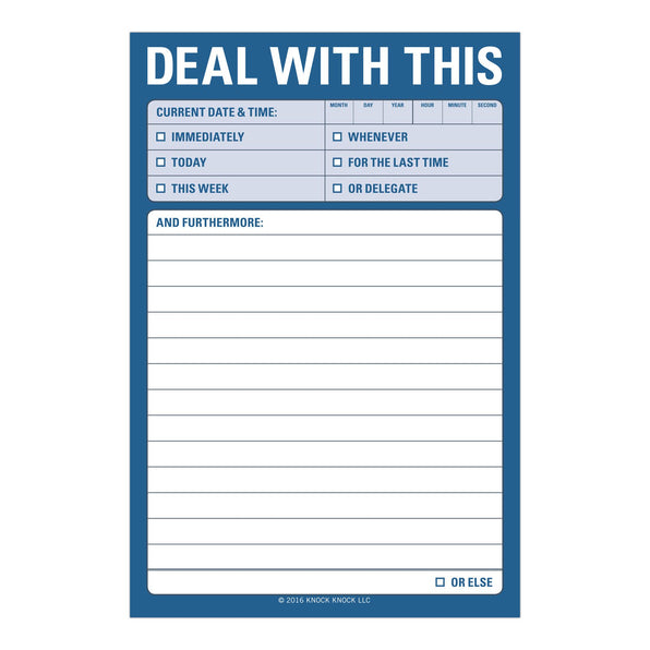 Knock Knock Deal With This Great Big Sticky Notes - Knock Knock Stuff SKU 