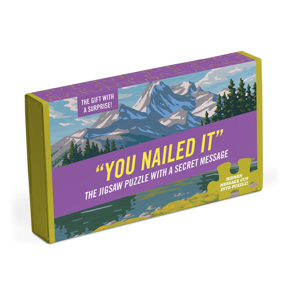 Knock Knock You Nailed It Message Puzzle Puzzle in box with magnetic lid & sleeve - Knock Knock Stuff SKU 10079