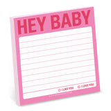 Knock Knock Hey Baby Sticky Notes Adhesive Paper Notepad - Knock Knock Stuff SKU 12467