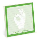 Knock Knock I'm Okay Sticky Notes Adhesive Paper Notepad - Knock Knock Stuff SKU 12461