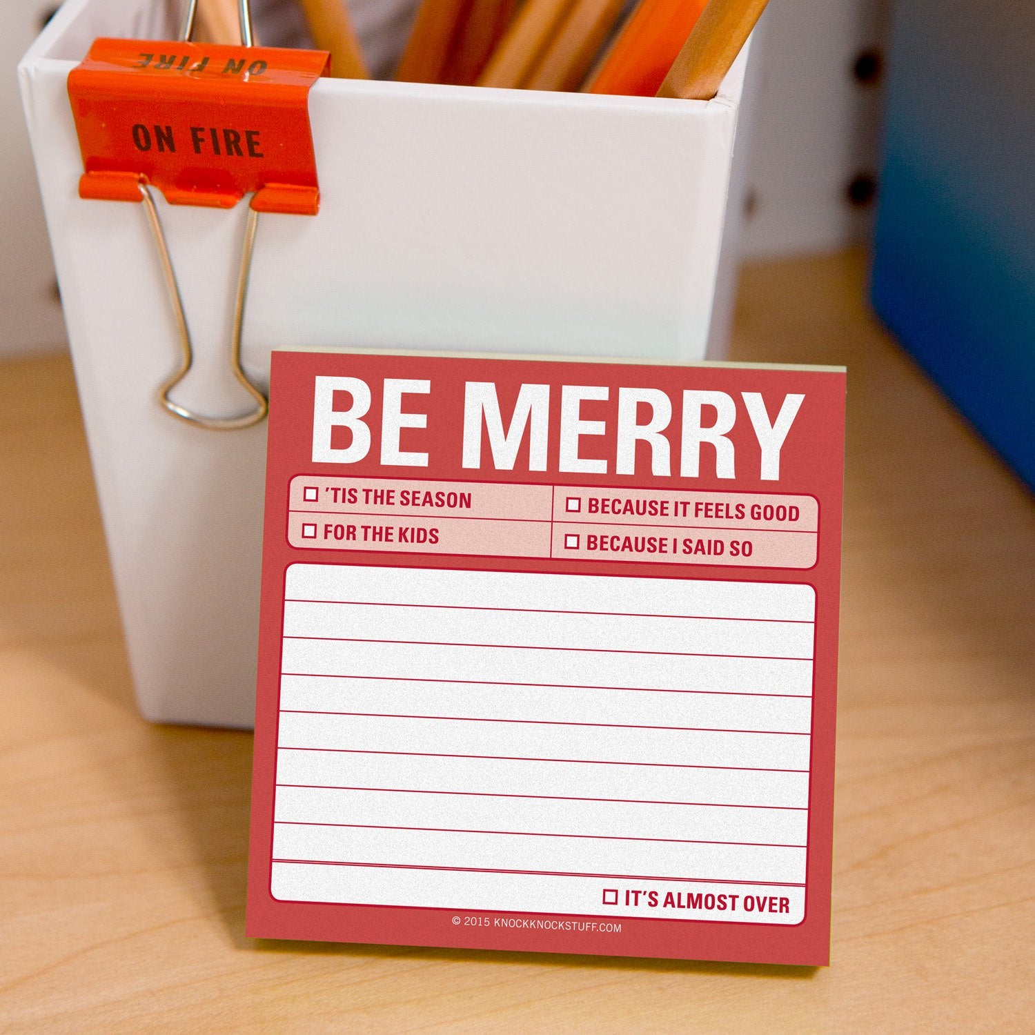 Knock Knock Be Merry Sticky Notes - Knock Knock Stuff SKU 