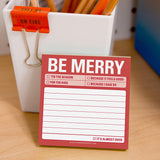 Knock Knock Be Merry Sticky Notes - Knock Knock Stuff SKU 