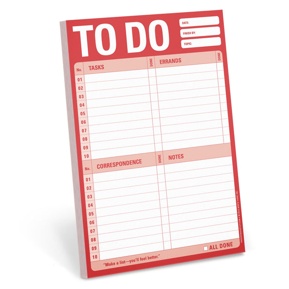 Knock Knock To Do Pad (Red) Paper To Do List Notepad - Knock Knock Stuff SKU 12245