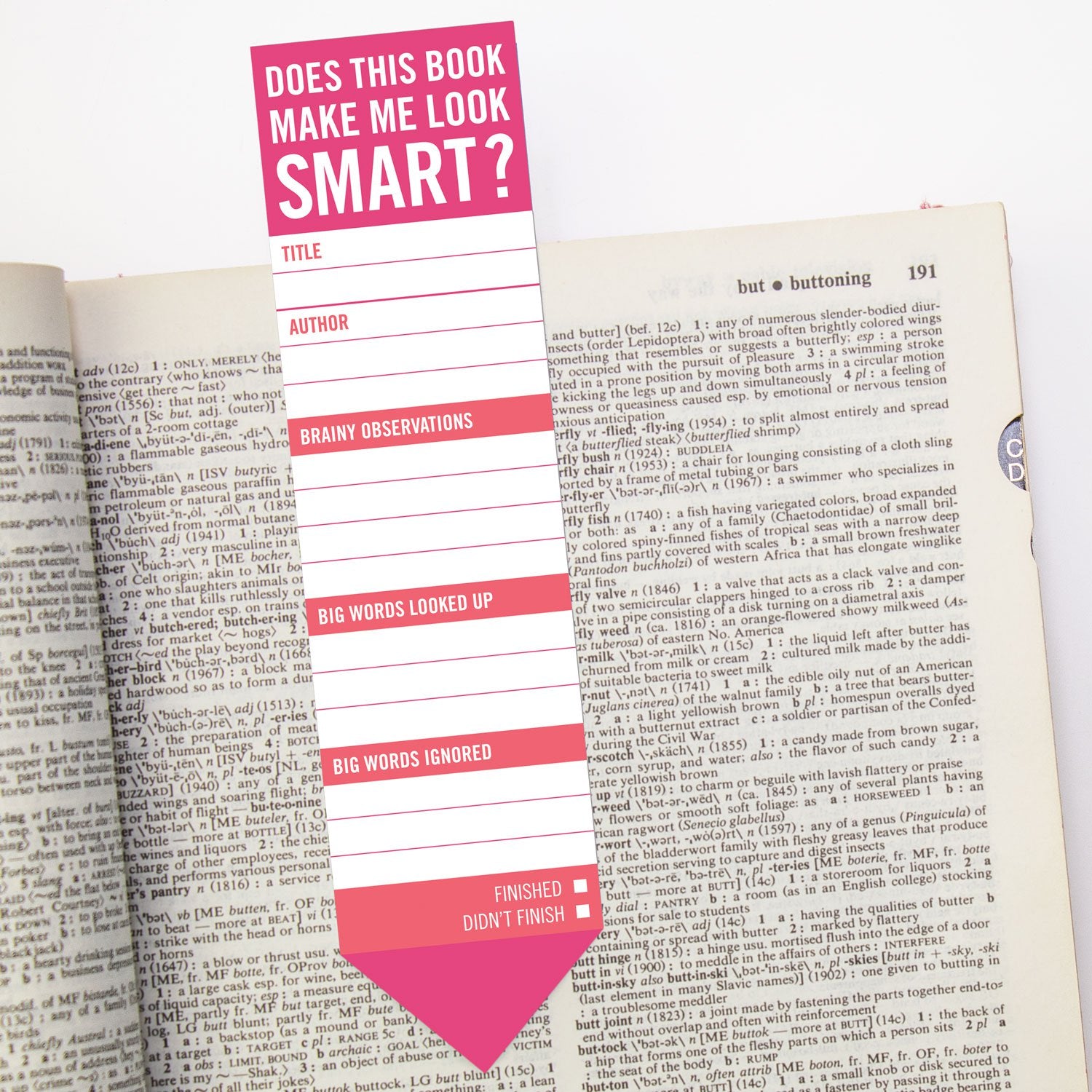 Knock Knock Does This Book Make Me Look Smart? Bookmark Pad - Knock Knock Stuff SKU 