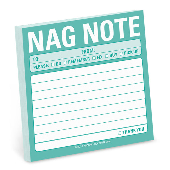 Knock Knock Nag Note Sticky Notes Adhesive Paper Notepad - Knock Knock Stuff SKU 12426