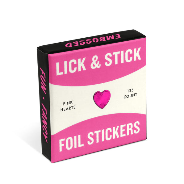 Knock Knock Pink Hearts Lick and Stick Foil Stickers Printed stickers - Knock Knock Stuff SKU 12552