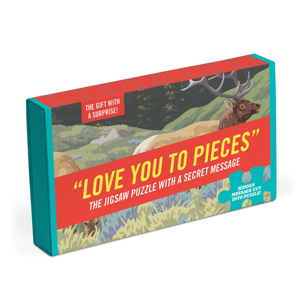 Knock Knock Love You to Pieces Message Puzzle Puzzle in box with magnetic lid & sleeve - Knock Knock Stuff SKU 10077