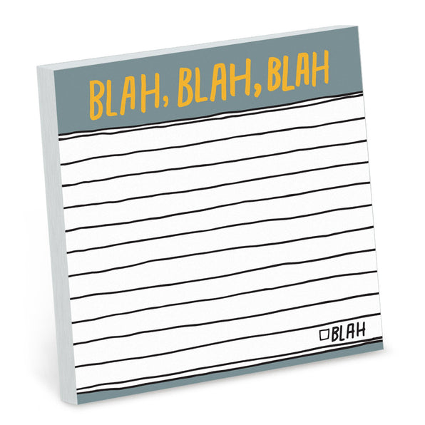 Knock Knock Hand-Lettered Blah Blah Blah Sticky Adhesive Paper Notepad - Knock Knock Stuff SKU 12437