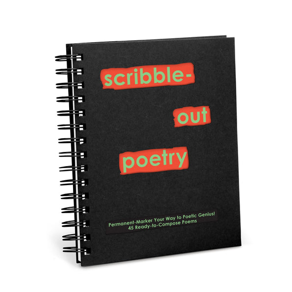 Knock Knock Scribble-Out Poetry: Permanent-Marker Your Way to Poetic Genius! Spiral bound diary/notebook - Knock Knock Stuff SKU 50247