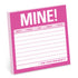 Knock Knock Mine! Sticky Notes Adhesive Paper Notepad - Knock Knock Stuff SKU 12458