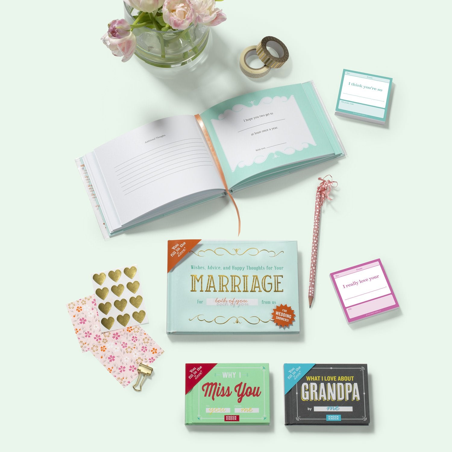 Knock Knock Wishes, Advice, and Happy Thoughts for Your Marriage Wedding Shower Fill in the Love® Book - Knock Knock Stuff SKU 