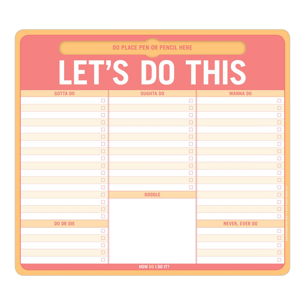 Knock Knock Let's Do This Pen-to-Paper Mousepad Adhesive Paper Notepad - Knock Knock Stuff SKU 12613