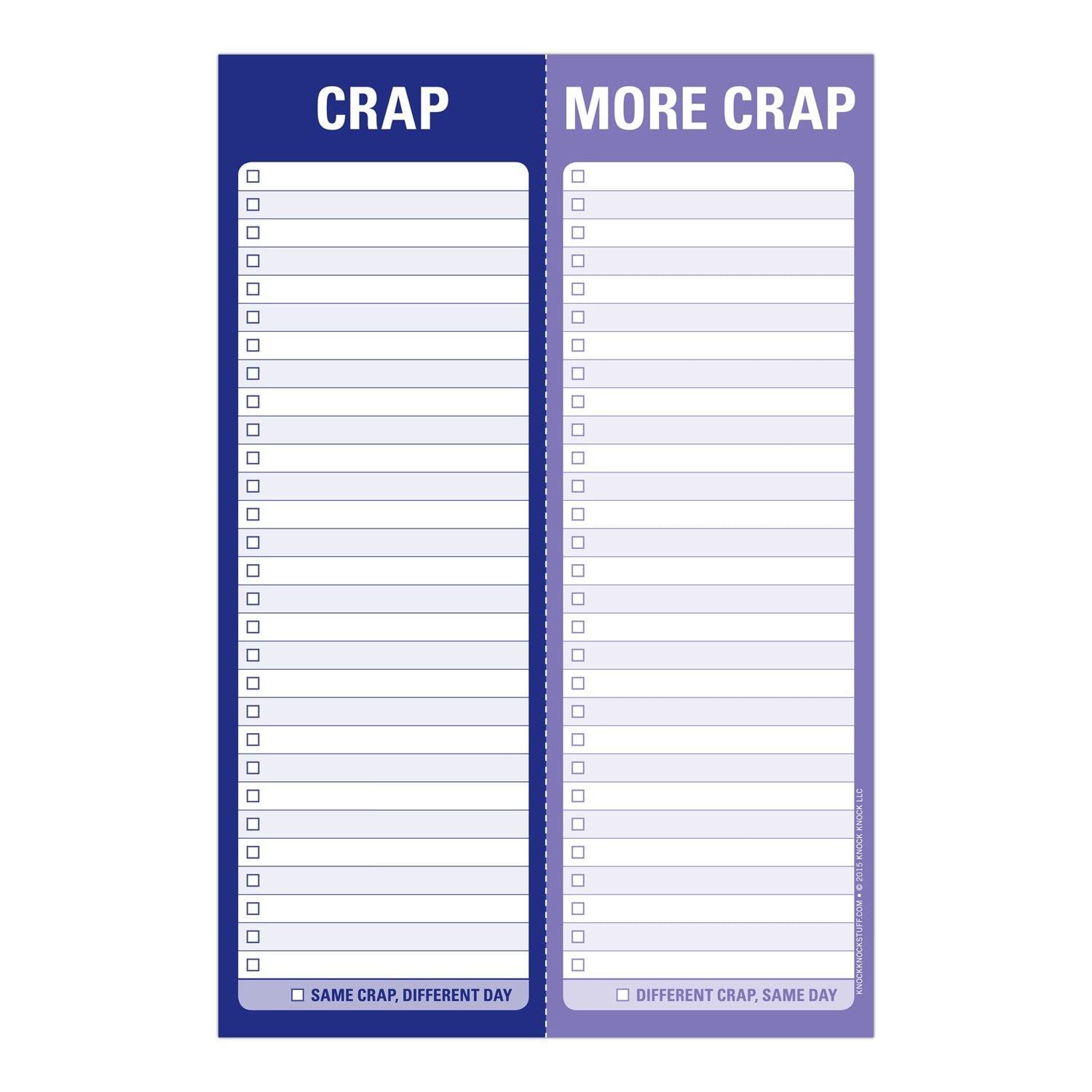 Knock Knock Crap / More Crap Perforated Pad - Knock Knock Stuff SKU 